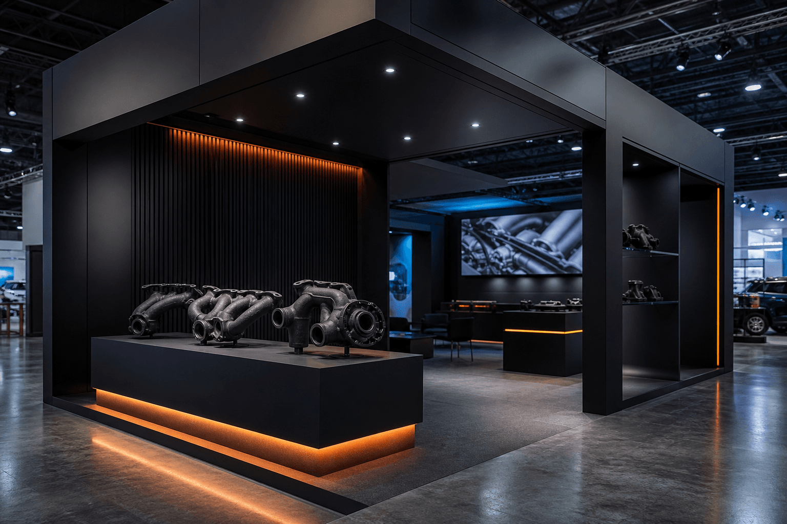 Torqvo exhibition booth concept at the automotive aftermarket expo